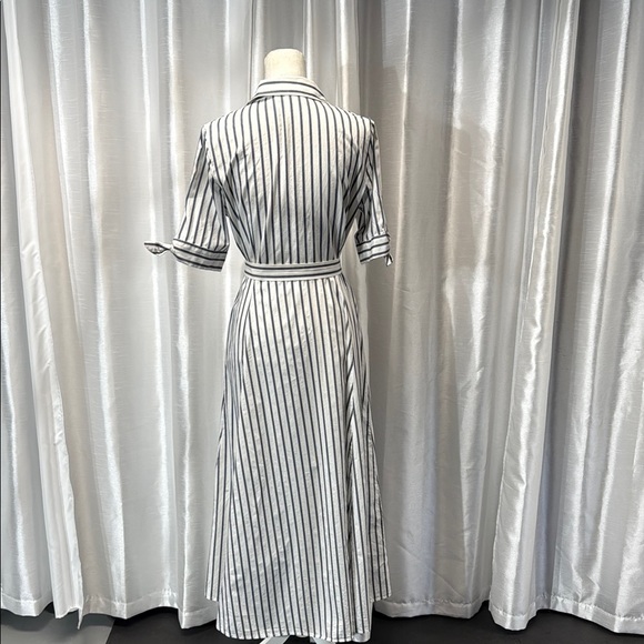 Calvin Klein Maxi Length Striped Shirt Dress Size 6 - Picture 5 of 8